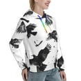 thumbnail image 6 of Goofa Monochrome Flying Ravens for Women's Hooded Sweatshirt with Eye-catching Drawstrings- Lightweight Pullover Hoodie with Kangaroo Pocket, Perfect for Everyday Wear-X-Large, 6 of 7