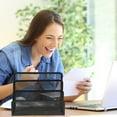 thumbnail image 3 of Mail Organizer For Desk, Desk Mail Organizer Countertop Small File Letter Holder Metal Mesh Desktop Storage For Home Or Office Desk, 3 of 8