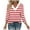 Red, variant on Women's V Neck Tops 3/4 Sleeve Stripes Pullovers Tops Summer Stylish Casual Basic Tunic Blouse Loose Fit (XL, Blue)