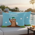 thumbnail image 5 of Happy Groundhog Day Pillow Covers 2 Pack Cartoon Green Hat Groundhog Blue Sky Pillowcase Waterproof Outdoor Throw Pillow Cover for Patio Balcony Rectangular Cushion 20”x12”, 5 of 9