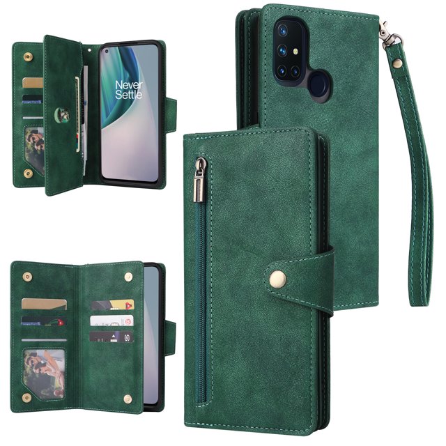 Case for OnePlus Nord N10 5G Magnetic Leather Zipper Wallet Cover Card Holder