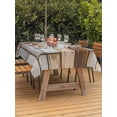 thumbnail image 2 of Outdoor Tablecloth with Umbrella Hole and Zipper, Brown Grey Vintage Rectangle Table Cloth 60x102 Inch Waterproof Tablecloth, Retro Farmhouse Elegant Pastoral Picnic Table Cover for Patio Camping, 2 of 7