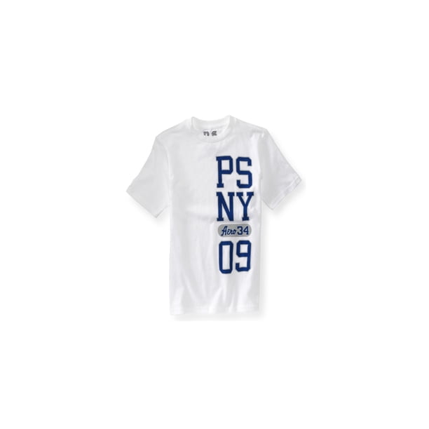 Aeropostale Boys PSNY Logo camiseta gráfica, blanco, L (12)