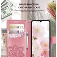 thumbnail image 3 of Designed for Galaxy A15 5G Phone Case Wallet,Women Flip Cover with Credit Card Holders Butterfly Embossed PU Leather Kickstand Wrist Strap Purse Case for Samsung A15 5G (Pink), 3 of 14