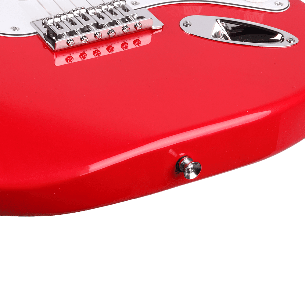 Tcbosik 39" Electric Guitar Kit with Bag, Strap, Tools, Plectrum, Tremolo Arm and Power Wire for Beginner, Starter, Red