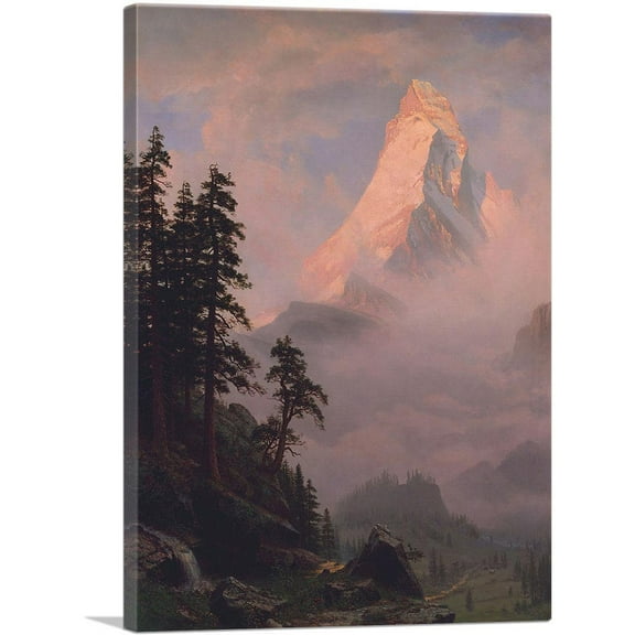 ARTCANVAS Sunrise On The Matterhorn Canvas Art Print by Albert Bierstadt - Size: 26" x 18" (0.75" Deep)