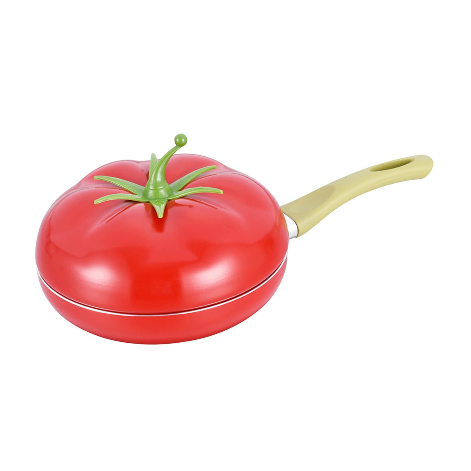 Esquirla Non Stick Frying Pan Pancake Pan with Handle Sauce with Lid Cookware Induction Cooker Compatibility Fry Pan Tomato Shaped