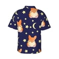thumbnail image 3 of Haiem Corgi Lying With Moons And Stars Printed Hawaiian Shirt for Men - Men’s Casual Beach Summer Shirts - Stretch Fabric with Modern Fit-X-Large, 3 of 9