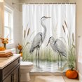 thumbnail image 3 of Wildlife White Birds Shower Curtain Set - Small 36" x 72" Washable Bathtub Curtain with 12 Hooks, Water Reflection Scenic Waterproof Fabric Stall Shower Curtains for Bathroom/Bathtub Décor, 3 of 8
