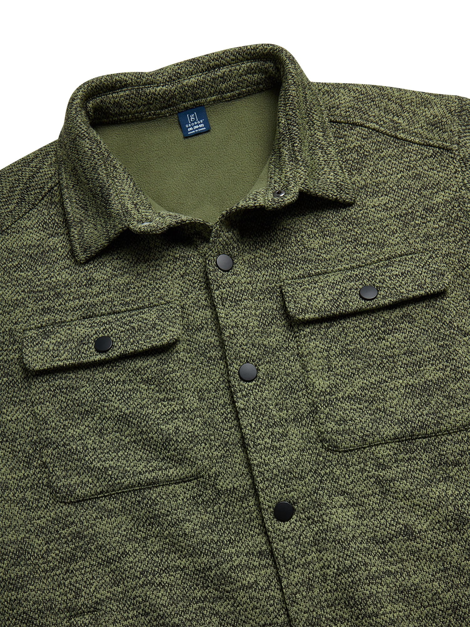 George Men's and Big Men's Knit Fleece Shirt Jacket, Sizes S-3XL