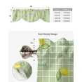 Checkered Letters Lemon Leaves Kitchen Curtains Balcony Adjustable