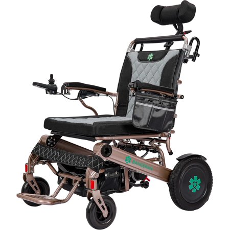 Bangeran 73 lb Lightweight & Heavy-Duty Adjustable Backrest Electric Wheelchair for Adults and Seniors, 500 lbs Weight Capacity, Digital Joystick & USB Port - Gold Frame