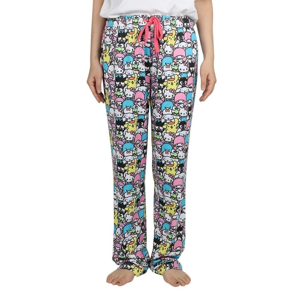 Hello Kitty and Friends Women's Chibi Character AOP Lounge Pajama Pants,  Multicoloured, X-Large 