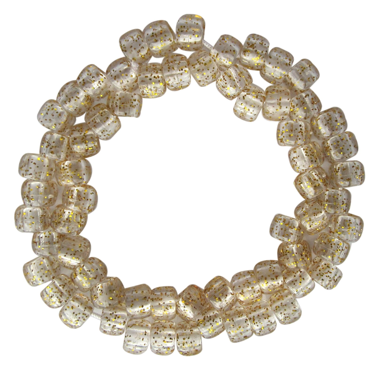 12 Packs: 580 ct. (6,960 total) Gold Glitter Pony Beads by Creatology - 6mm x 9mm