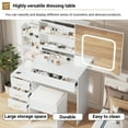 thumbnail image 3 of BeesClover Makeup Vanity Desk with LED Mirror, Charging Port & 3-Color Lights – 4-Drawer Dressing Table, 3 of 8