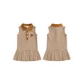 thumbnail image 2 of RUINIXCW Toddler Baby Girl Football Dress Outfit Infant Girl Summer Fall Tank Dress Rubby Embroidery Sleeveless Turn Down Collar Stripe Pleated Dress, 2 of 9