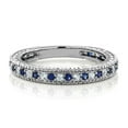 thumbnail image 3 of Gem Stone King Blue and White Created Sapphire Ring | 925 Sterling Silver | Ladies Anniversary Wedding Band Ring for Women | 0.48 Cttw| Size 9, 3 of 5