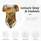 thumbnail image 4 of Balery Sunflower Field Art Body de cuello redondo de manga corta para mujer Tops de manga corta Tops básicos-XX-Large, 4 of 7