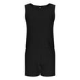 thumbnail image 4 of NAISIBABY Girls Outfits 2-Piece, Solid Color Crewneck Sleeveless Tank Tops Shorts with Pockets Summer Causal Sets Black 10-11T, 4 of 8