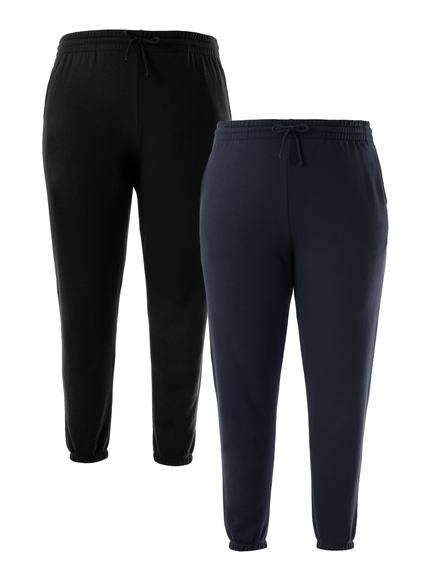 Terra & Sky Women's Plus Size Fleece Sweatpants, 2-Pack