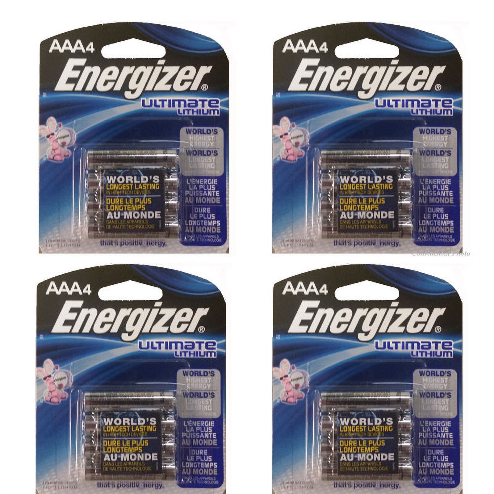 16 Energizer AAA L92BP Ultimate Lithium Batteries, Retail Packing