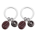 thumbnail image 1 of GOOHOCHY Cadenas clave delicadas de 2pc Forma de corazón Forma de café Llaveros (color surtido), 1 of 8
