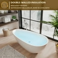 thumbnail image 5 of 67"Solid Surface Freestanding Bathtub, Contemporary Oval Shape Soaking Tub, Egg Shell Stone Resin Stand Alone Bathtub With Pop-Up Drain and Overflow, Cupc Certified,Matte White, 5 of 8