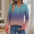 thumbnail image 2 of T-Shirt à Manches Longues pour Femmes Femmes Liquidation Femmes Chemises Mixtes Femmes Mode Décontractée Hauts à Boutons à Manches Longues Chemises Blouses Hauts, 2 of 6