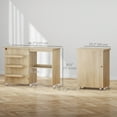 thumbnail image 3 of HOMCOM Table à Coudre Pliante Armoire Mobile pour Machine à Coudre Bois Naturel, 3 of 10