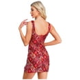 thumbnail image 2 of inlzdz Robe de Soirée pour Femme Bal de Promo Mariage Disco Élégante Robe de Fête Dos Nu Robe Courte Robe de Bal Rouge TG, 2 of 7