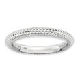 thumbnail image 1 of Sterling Silver Stackable Expressions Rhodium-plated Domed Ring Size 5, 1 of 3