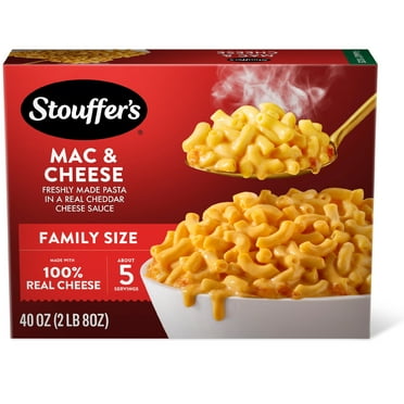 Stouffer’s Macaroni and Cheese Pasta, Boxed Family Size Mac and Cheese Meal, 40 oz (Frozen)