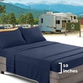 thumbnail image 2 of Nestl RV/Short Queen Bed Sheets Set Bedding Sheets Set for Campers, 6-Piece Bed Set, Deep Pockets Fitted Sheet, 100% Luxury Soft Microfiber 2 Bonus Pillowcases, Navy Blue, 2 of 5