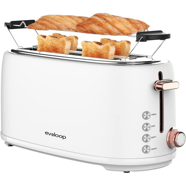 Toaster 4 Slice, Stainless Steel Bread Toasters, 6 Bread Shade Settings