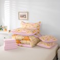 thumbnail image 6 of Manfei Autumn Leaf Print 7-Piece King Bedding,Pink Fall Pumpkin King Bed in a Bag,Pink Reversible, 6 of 7