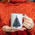 thumbnail image 3 of Purple Christmas Tree Mug, Christmas Purple Bauble Ornament Coffee Cup, Xmas Tree Winter Holiday Ceramic Coffee Tea Mug 11 oz, 3 of 6