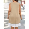 thumbnail image 2 of Cuteduck Women Plus Size Summer Dress Casual Sleeveless V-Neck Zipper Dress Loose Fit Tank Dresses Spring/Summer 1X-5X, 2 of 9