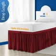 thumbnail image 2 of HNB Store Microfiber TwinXL 36" inch Drop Ruffled Dorm Bedskirt | Burgundy, 2 of 7