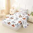 thumbnail image 2 of spefrowx Sporty Bow Print Twin Sheets for Kids, Soccer Baseball Lover Bedding, 3pcs, 1 Flat Sheet, 1 Fitted Sheet and 1 Pillowcase, 2 of 6