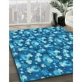 thumbnail image 2 of Ahgly Company Indoor Rectangle Patterned Bright Turquoise Blue Area Rugs, 2' x 3', 2 of 6