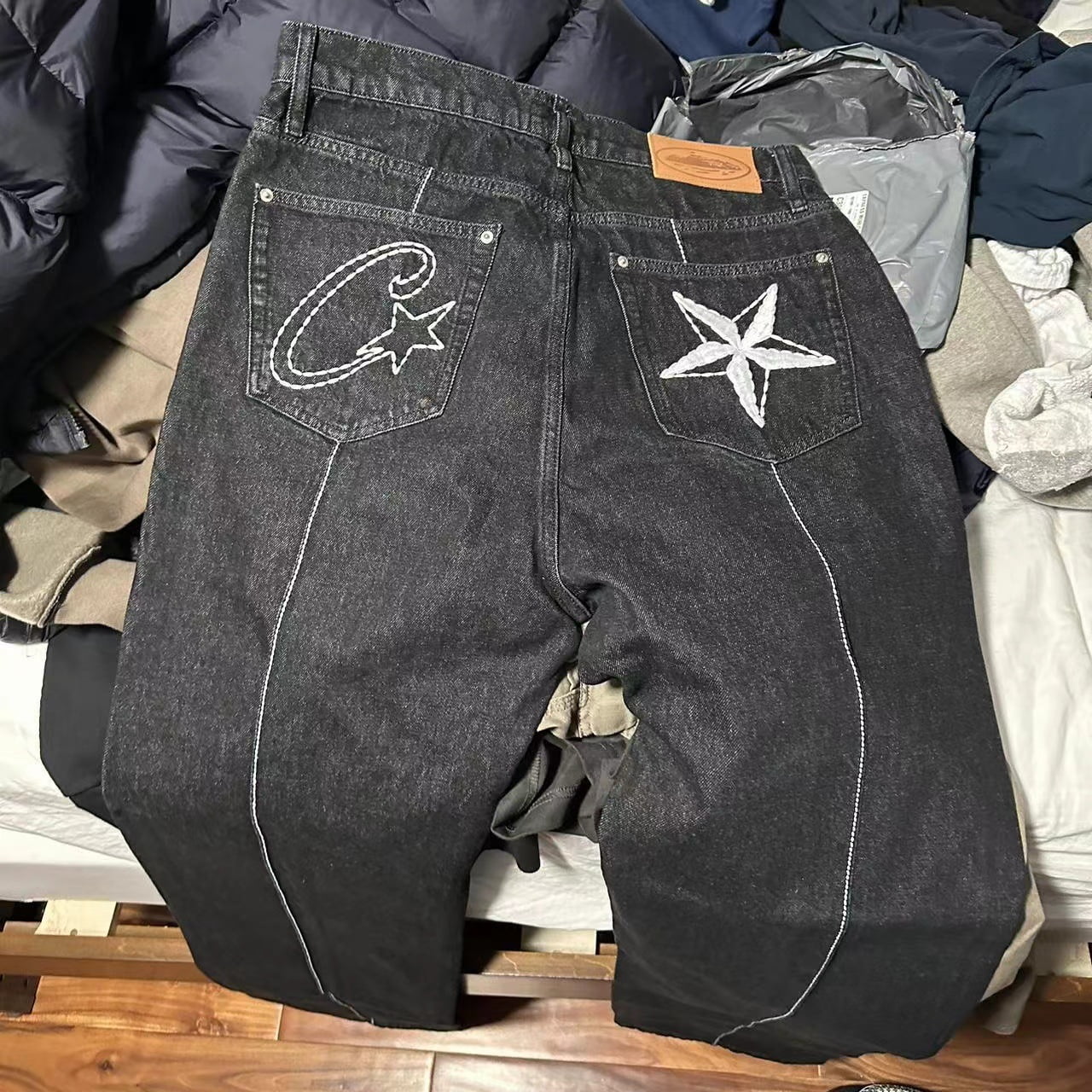 High quality corteiz Alcatraz LOGO embroidery unisex casual denim