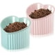 thumbnail image 2 of cuencos elevados de cerámica para gatos, inclinados, elevados, antivómitos, para gatos de interior, alimentador de platos de agua sin estrés para gatos, cachorros, en forma de corazón (azul macarrón,, 2 of 4