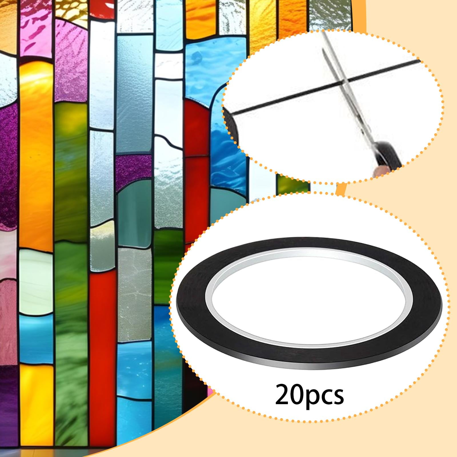 GUOOL 20 Pieces of Lines for Stained Glass, Thin Glass Line Stickers, Arts And Crafts Supplies, Pet Supplies, Professional Gallery Supplies