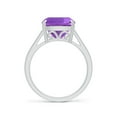 thumbnail image 2 of ANGARA Natural Classic Solitaire Cushion 3.65 ct Amethyst Cocktail Ring in 14K White Gold for Women (Size-10mm) | February Birthstone, Anniversary, Jewelry Gift for Women | Natural Amethyst Ring, 2 of 9