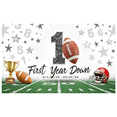 thumbnail image 2 of Sports Theme First Year Down Football Banner Decorative Polyester Colorful Design for Kids Birthday Party Celebration Event, 2 of 6