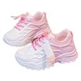 thumbnail image 4 of WNVMWI Toddler Girls Mesh Platform Sneakers Kids Lace Up Running Shoes Children Casual Non Slip Walking Sneaker Pink Sizs 12.5, 4 of 5