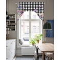 thumbnail image 4 of Spring Floral Swag Valances for Windows, Small Curtains Drapes, Black White Checkered Farmhouse Butterfly Kitchen Window Curtains Over Sink Window Treatment Valance for Bedroom/Bathroom 56"x36", 4 of 5