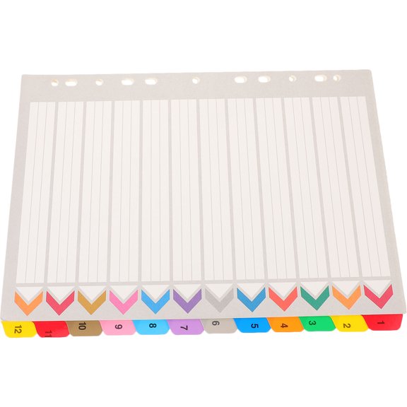 Masteelf Assorted Color Notebook Dividers with Writable Tabs for Binder Organization 12 Sheets PET and Paper
