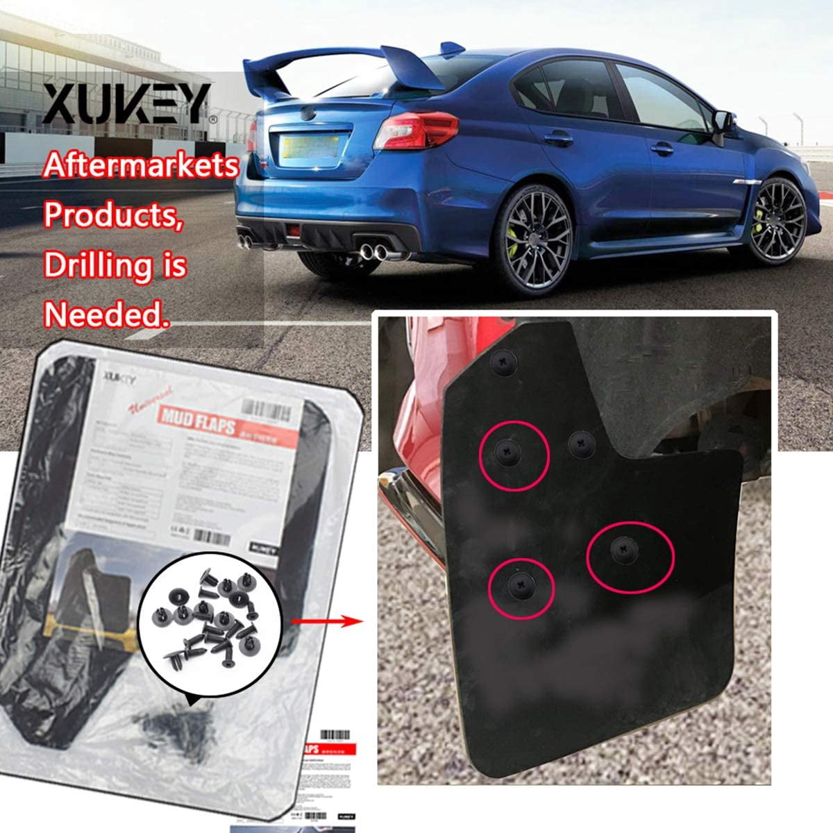 XUKEY 4x Mud Flaps for Car SUV Pickup Truck Universal Mudguards Splash Guards