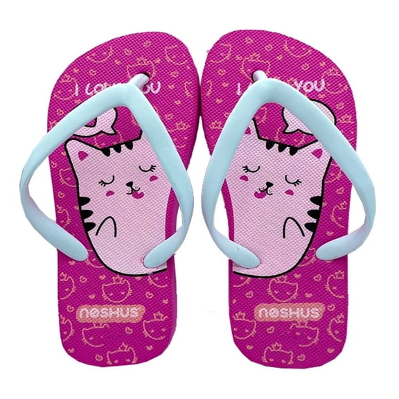 Sandalias Noshus para Niña, Estampado Gato Rosa Talla 17